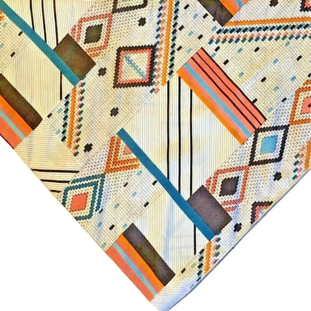 VTG MCM Chiffon Scarf Art to Wear Southwestern Geometric Abstract 21